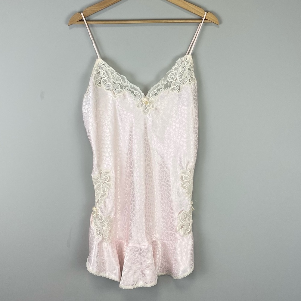 Gorgeous Vintage Christian Dior Nightgown Satin Lace Lingerie Slip Dress